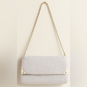 Excellent Vintage Balmain White Gold Mesh Purse